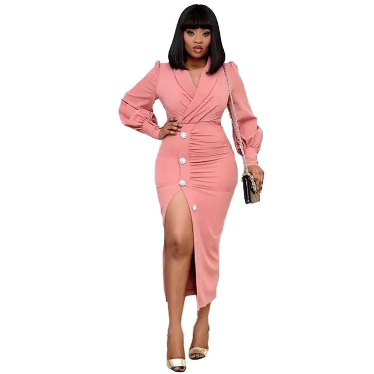 

20224-MX35 sehe fashion women elegant OL long casual dresses