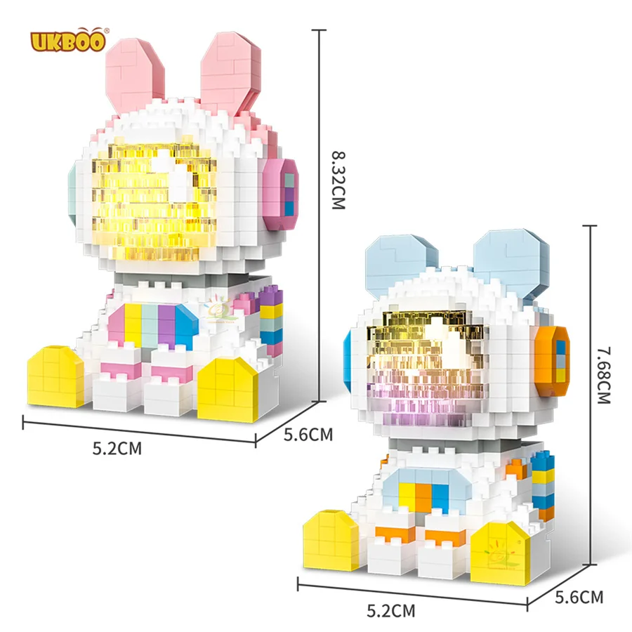 

Free Shipping UKBOO Diamond Particles Space Luminous Astronaut Annie Andy Assembled Building Blocks