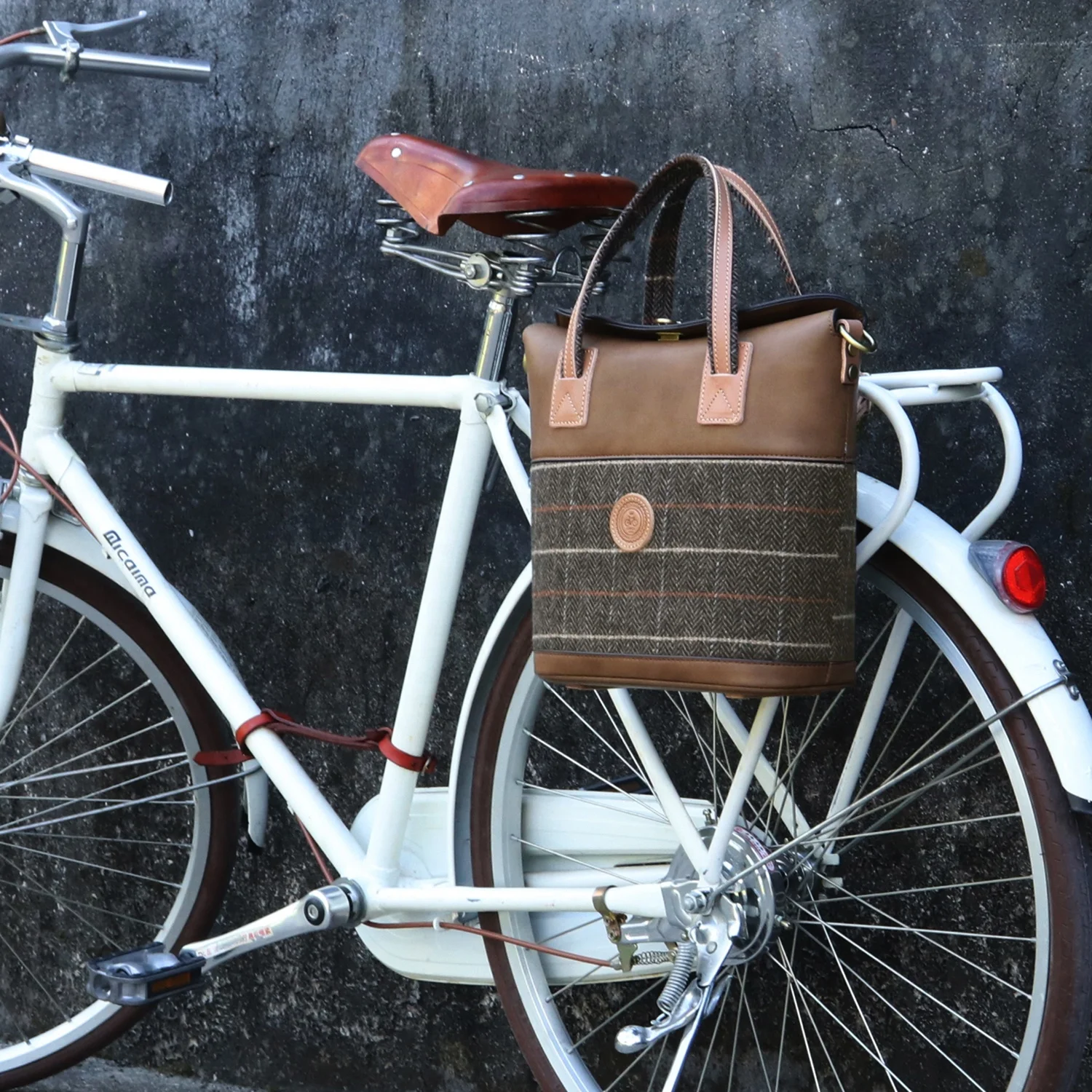

Tourbon 2020 new arrival fashion ladies handbag bicycle pannier bag, Grey