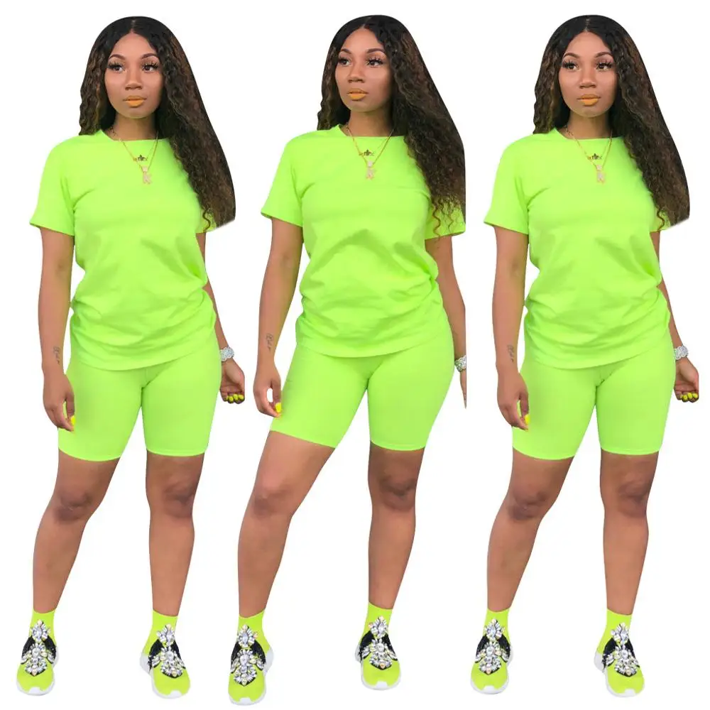 

2020 summer hot two piece sweat sports short pants set for women