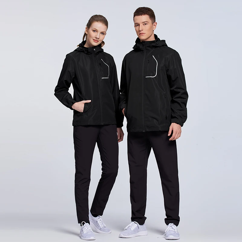 

Wholesale Winter Autumn Mens Windbreaker Hoodie Jacket Set Man Sportswear Training Waterproof Track Suits