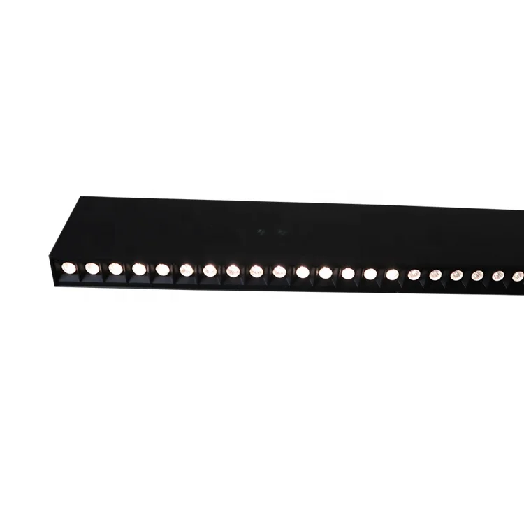 Black interior office 40w durable floor ceiling modern high output undecorated embedded roof linear led light