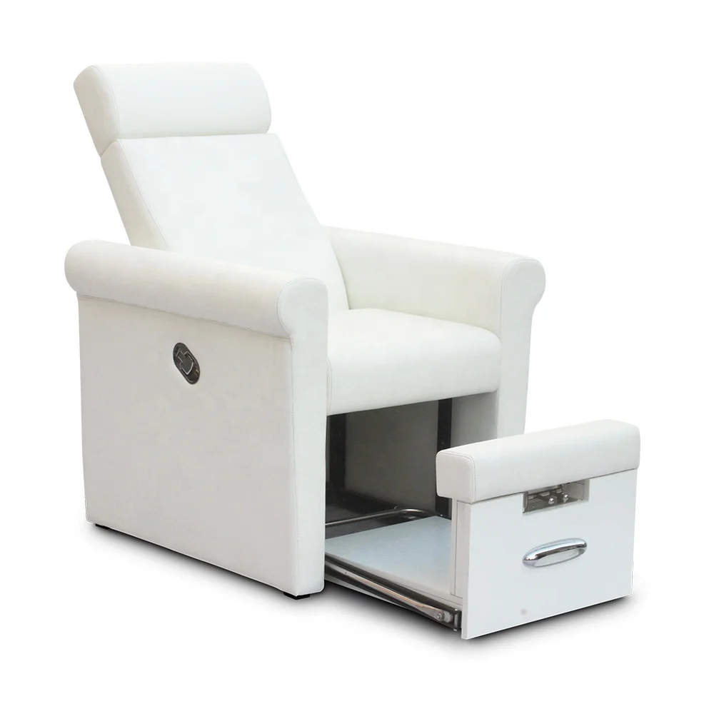 

Cheap Price White Modern Beauty Nail Salon Furniture Reclining Portable No Plumbing Foot Spa Manicure Pedicure Chair, Custom -color