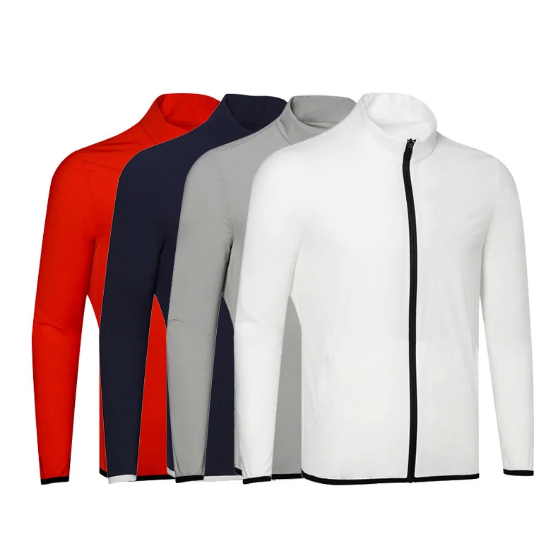 

Custom Golf Waterproof Windbreaker Jacket Quick Dry Sport Protect Zip Up Lightweight Golf Jacket For Man