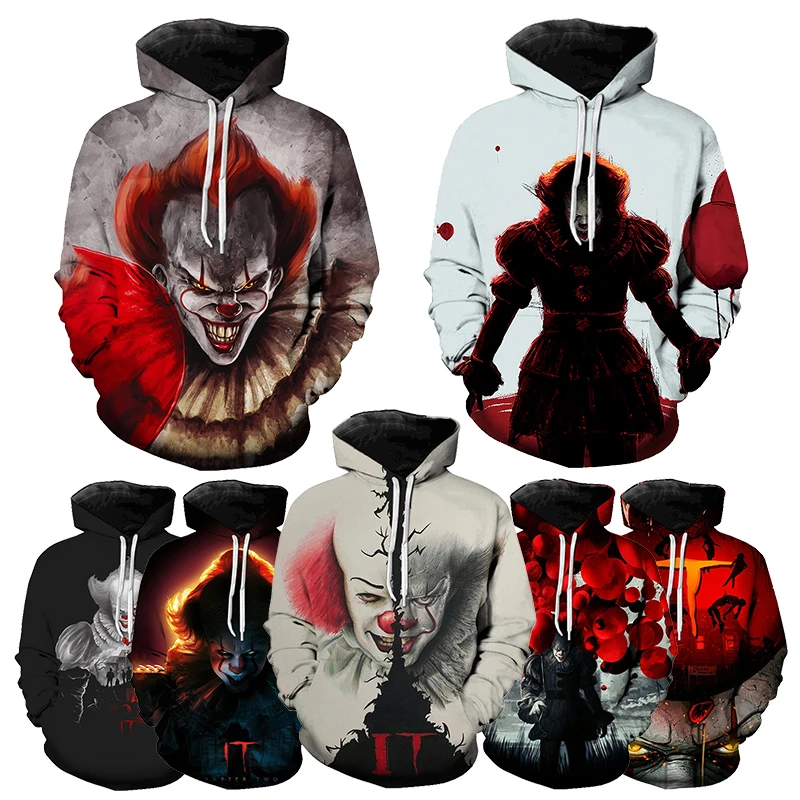 

3D Printed Hoodies for Men Oversize Pullover 2022 Horror Movie 3D Printing Hoodies Men All Over Print OEM ODM Custom Hoodies