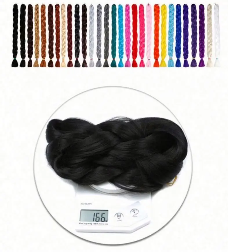 

MYZYR 29 Colors 82Inch Braiding Synthetic Extension Twist Hair Wig for Party Hair Styling New Lightweight Headwear for Women, Pink,black