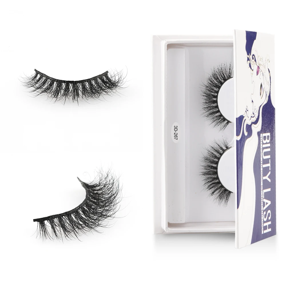 

Promotional Siberian Vendor Fiber Synthetic Mink Silk Faux False Eye Lashes Eyelashes, Black