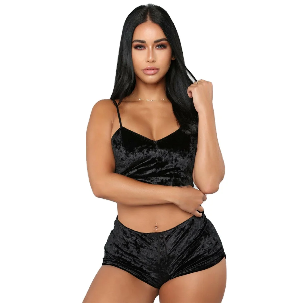 

EING 0009 Hot Lady Free Sexy Lingerie Mature Women Xx Two Piece Set women's luxury sleepwear, Black pink blue green red