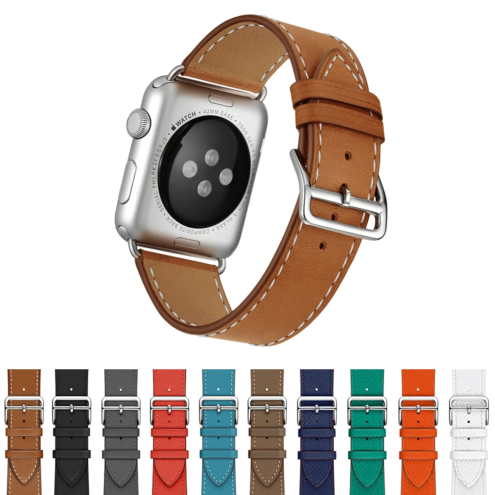 

Luxury Personality Soft Original Leather StrapsTop Genuine Leather strap For Apple iwatch 5/4/3/2/1, Multi colors