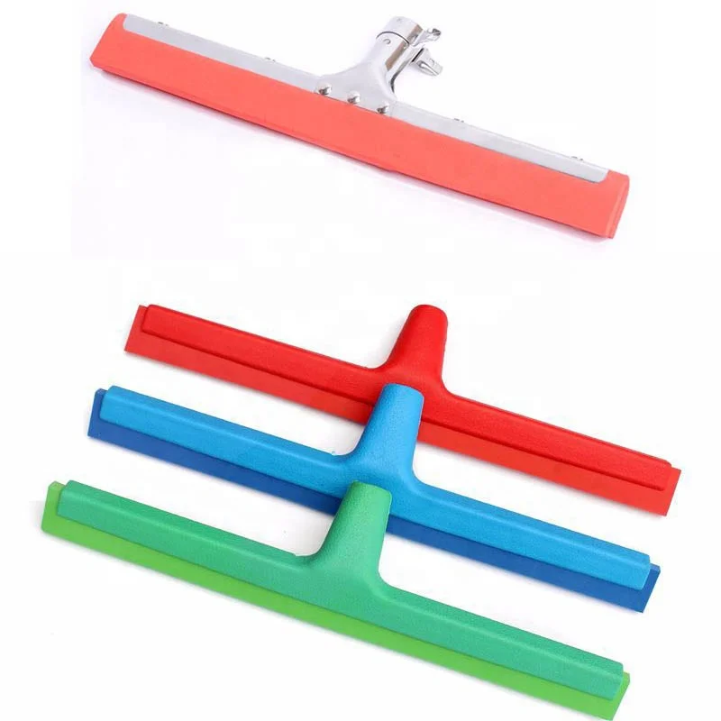 

Dust Cleaning Rubber Broom Wiper Mop Floor Scraper Water Fed Pole Window Cleaning Brush Rubber Broom with Squeegee Cleaner, Red, blue, green