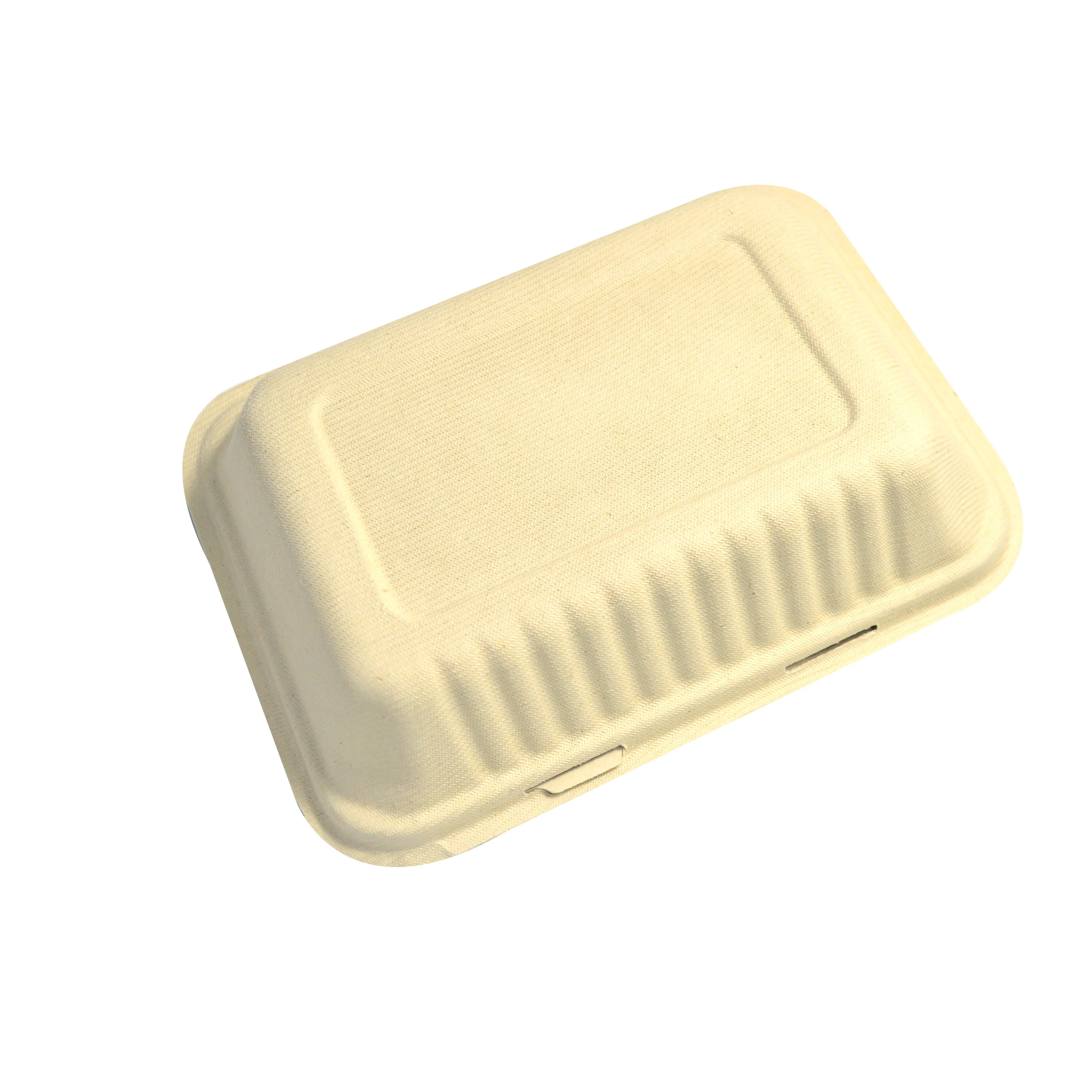 

Disposable Lunch Box Paper Pulp Biodegradable Lunch Box Food Container Paper Clamshell Party Paper Packing Lunch Box