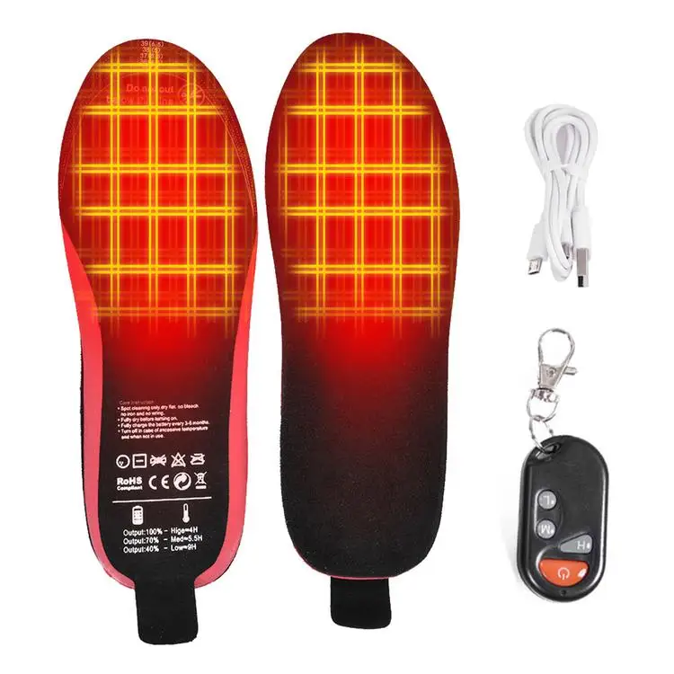 

Rechargeable Heated Insole with Remote Control Foot Warmer Winter Outdoor Sports Heating Insoles Winter Warm