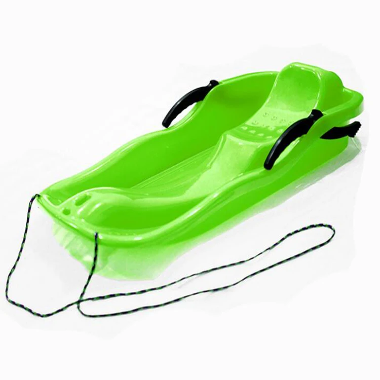 

Slippery Racer Downhill Sprinter Winter plastic Toboggan Snow Sled with brakde Boat type skis, Blue/green/yellow/red