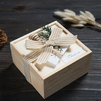 

Wood packing boxes custom logo box for gift pack handmade craft storage bridesmaid present for friend luxury bamboo wood box