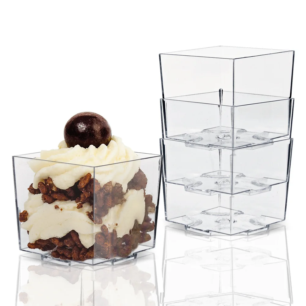 

Factory direct sell plastic wholesale popular mini disposable dessert cups clear, Clear or other