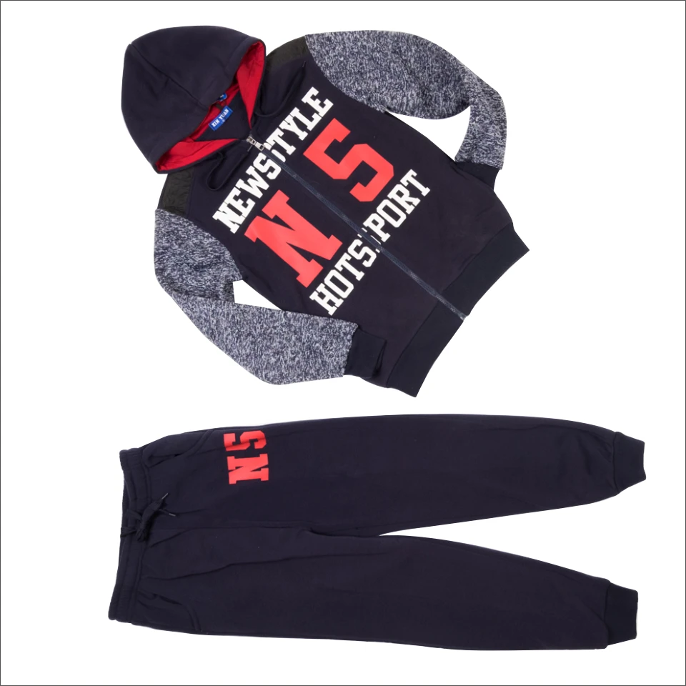 

Clothing Set Clothes Autumn Winter Children Boy Quantity Cotton Oem wear boy's hoodie knitted two piece set sports suit