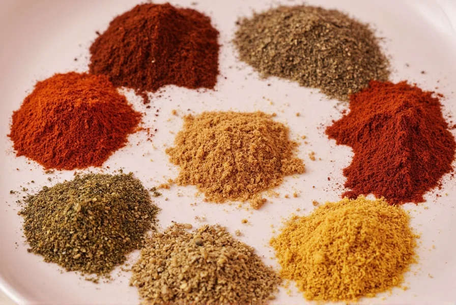 Assorted spice blends arranged in small bowls