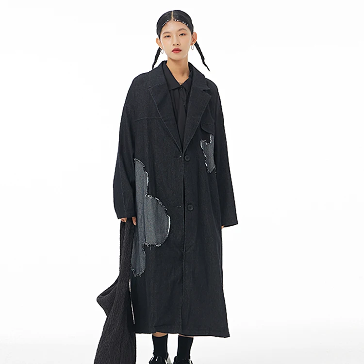 

Temperament Autumn And Winter Denim Jacket Plus Size Women's Long sleeves Denim Casual Coat All-match Women's Trend 65831