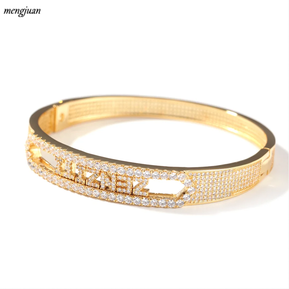 

Zhejiang Personalized Sliding Letters Bangles 26 Alphabet Initial Moving Letter Name Bangle Custom Rapper Jewelry, Gold, silvery