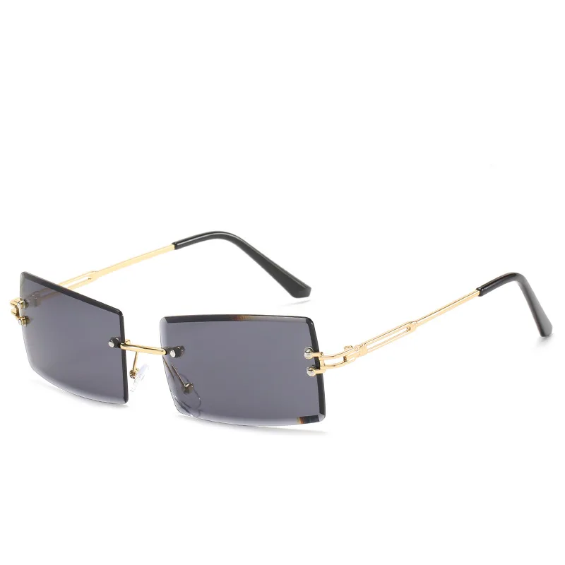 

2021 Women Square Oversized Men Rectangle Gradient High Quality Customized Logo Colorful Unisex Sunglasses Rimless