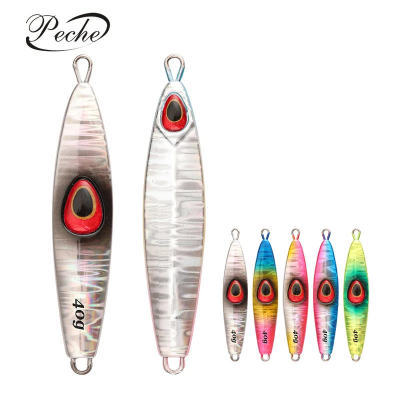 

40g 60g 80g Jigging Fishing Lure Peche Mouche Metal Casting Hard Bait Iscas Artificial 3D Eye Slow Pitch Vertical Jigging Lures