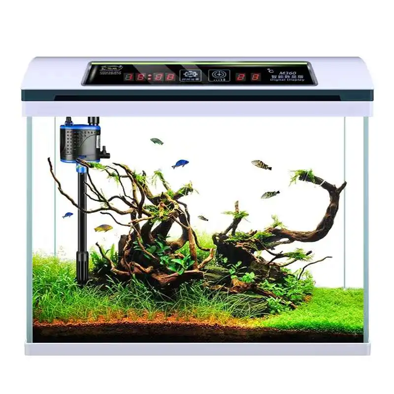 

Factory sales Ultra Clear Glass Aquarium Fish Tank with LED light and filtration