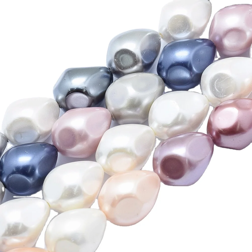 

Pandahall Faceted Teardrop Mixed Color Electroplate Shell Pearl Beads