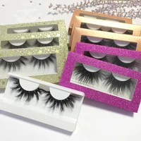 

Glitter eyelash packaging Wholesale Mink Lashes Mink 15 18 20 22 mm Full Strip Dramatic Eyelashes