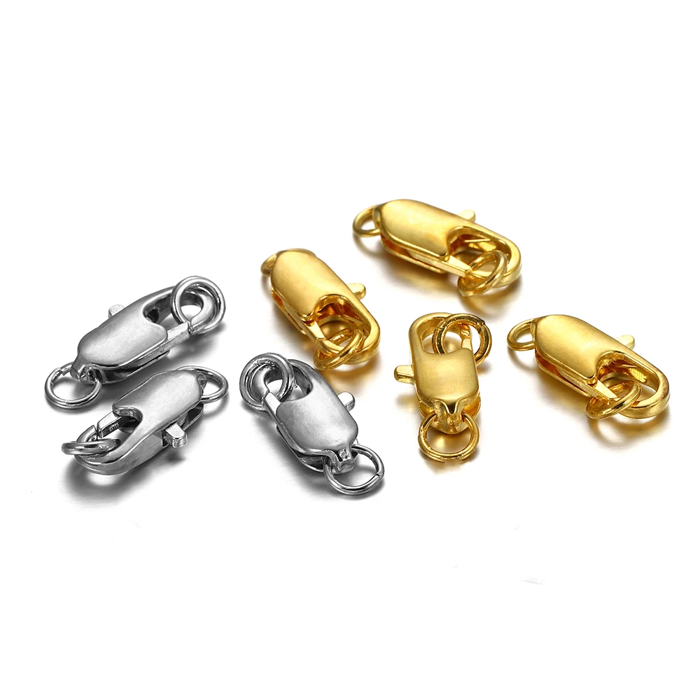 

30pcs/lot 12 14mm Gold Metal Lobster Clasp Hooks With Open Jump Rings Connector For Jewelry Making DIY Bracelet Necklace Chains, Gold,silver,rhodium