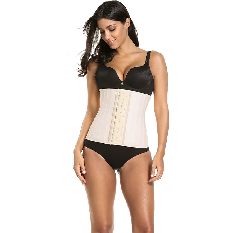 
100% latex high-quality smooth latex large buckle 25 steel bone rubber corset shapewear for women 