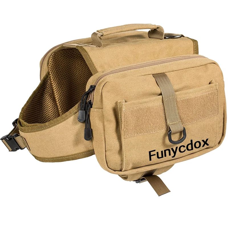 

Funycdox Dog Backpack, Dog Hiking Backpack, Hound Saddle Bag for Medium & Large Dog with Side Pockets & Adjustable Strap