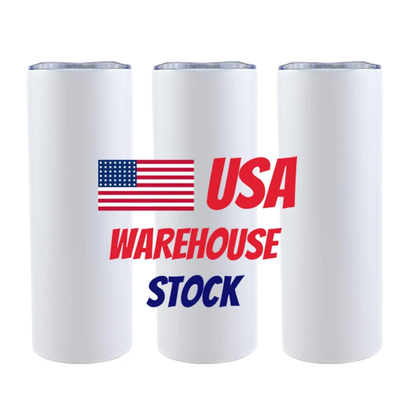 

US warehouse Matte White 20 oz Stainless Steel heat Transfer Printing Tumbler Double Wall Insulated straight Sublimation Tumbler