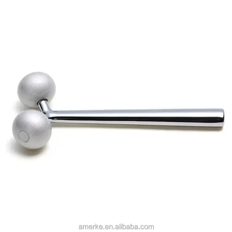 

Handle held facial massage roller zinc alloy aluminum beauty personal care face, Silver
