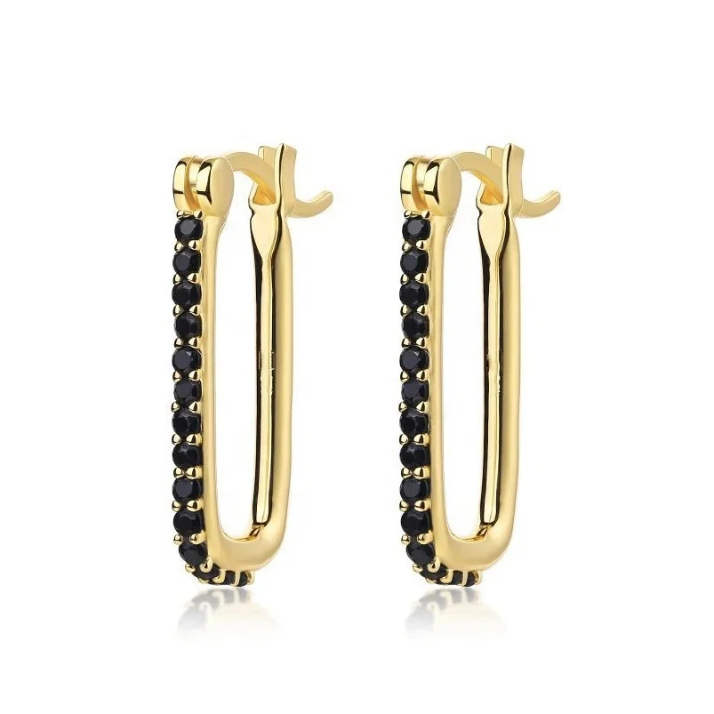 

2021 Hot selling customized 18k gold plated black gold earrings