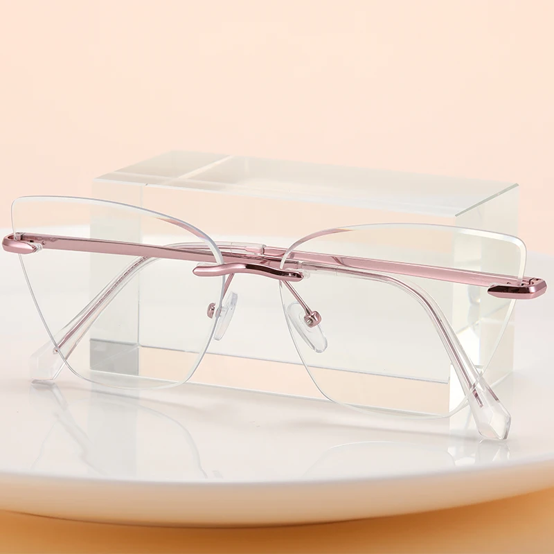 

MS 95750 Eyeglasses new metal frameless hot sale glasses blocking blue light fashion monture de lunettes femme