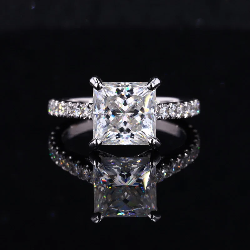 

Starsgem Square Diamond 5 Carat Invisible Set 5ct princess cut moissanite ring