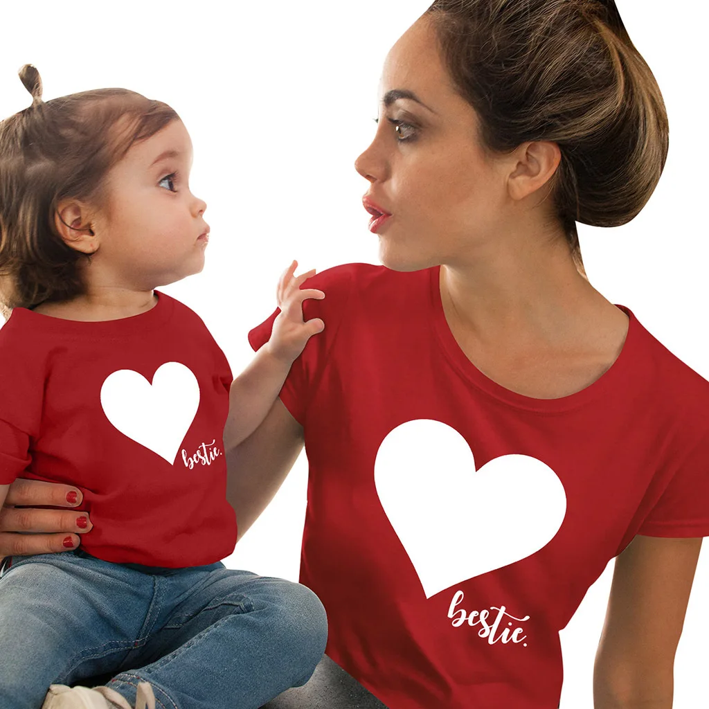 

New Heart Printing Short Sleeve family matching t-shirts outfits