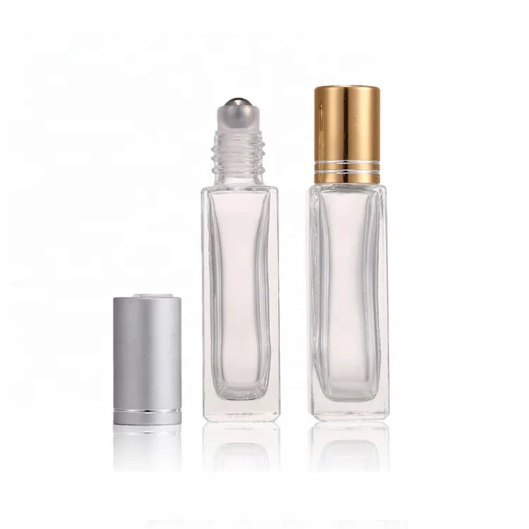 

10ml Luxury Clear Empty refillable Square Shaped Glass Perfume Bottle