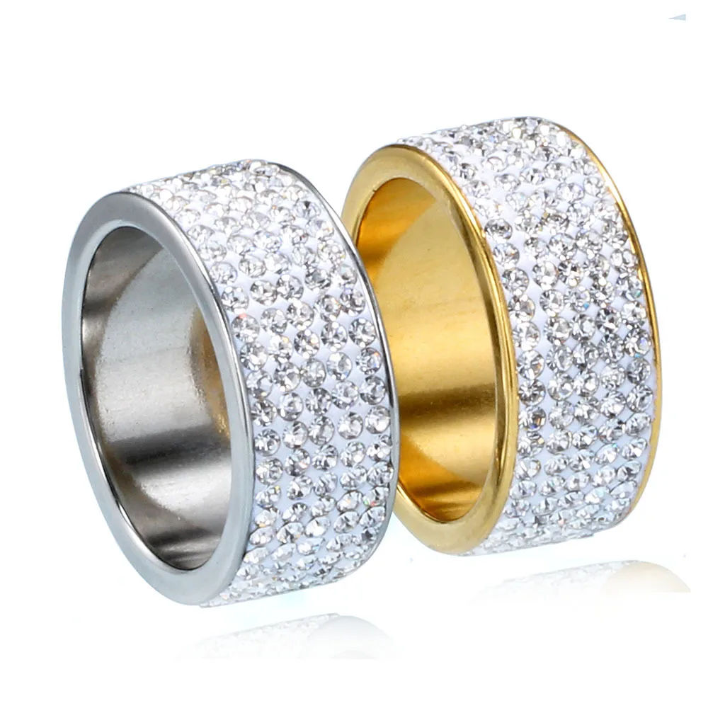 

Newest Fashion Finger Crystal Rings Jewelry Gold 18k Titanium Zircon Chunky Rings Custom