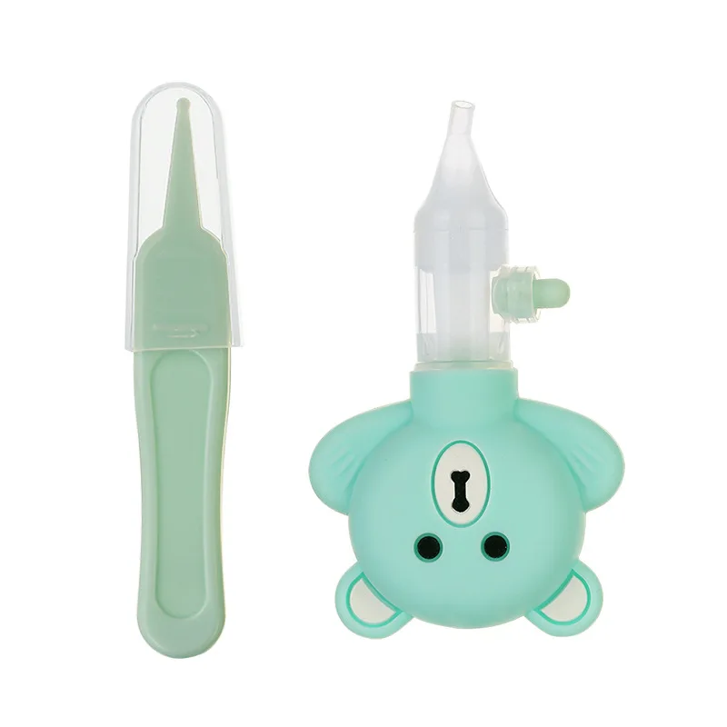 

2021 Amazon Hot Sale New High Quality Baby Nose Cleaner Nasal Nose Snot Sucker Aspirator Silicone, Green/pink
