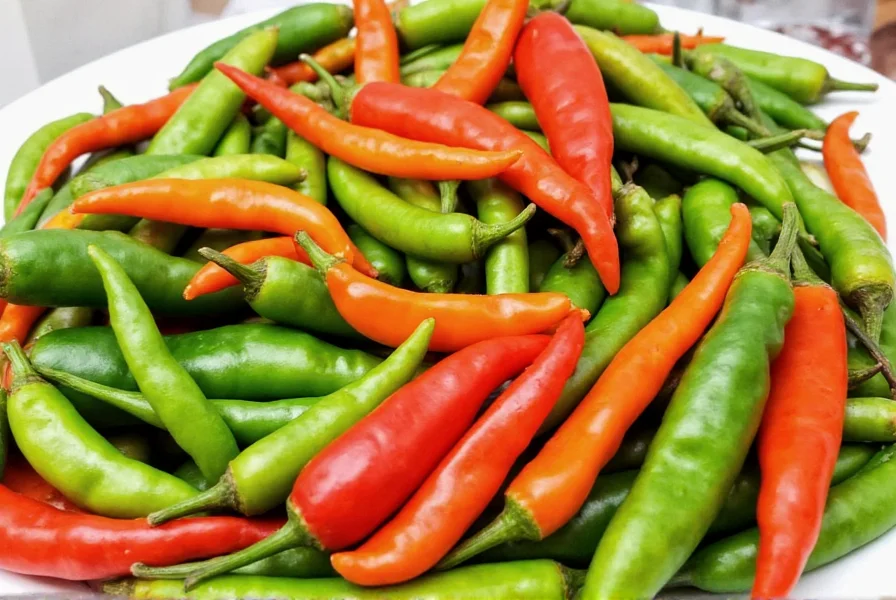 Chiles de arbol simmering in a pot with garlic and oil