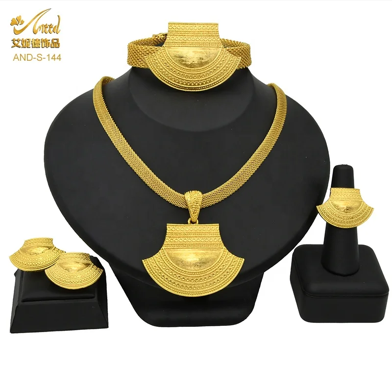 

24K Dubai Brazilian 18K Real Gold Pure Plated Gold Necklace Set From Indian Bride Wedding Artificial Jewelry Set, Accept your request