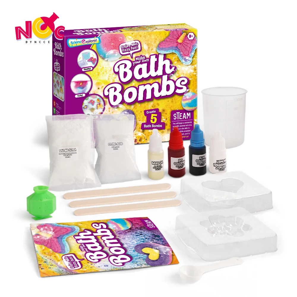 

educational funny toys make your bath bombs wonderful science experiment children steam brinquedos kit