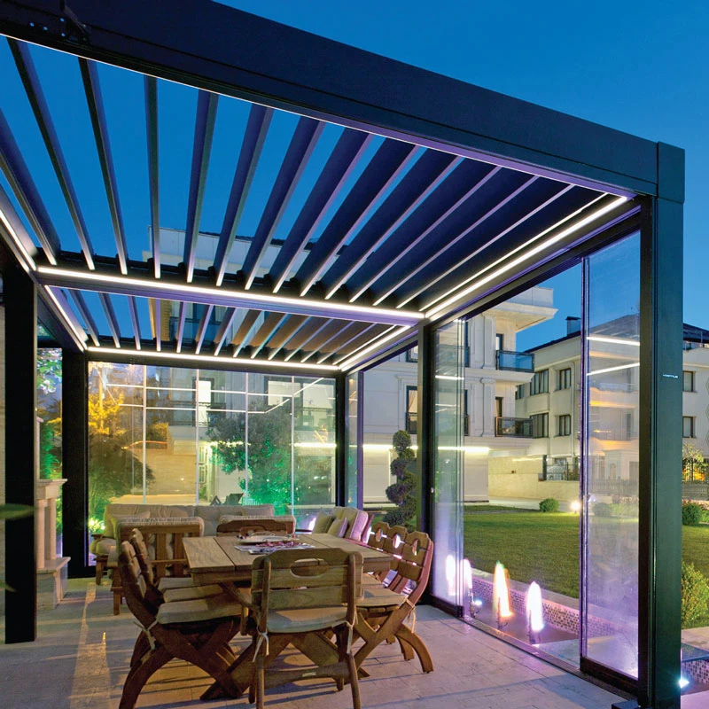 

customized garden gazebo canopy waterproof motorized louvered roof luxury pergola aluminium outdoor