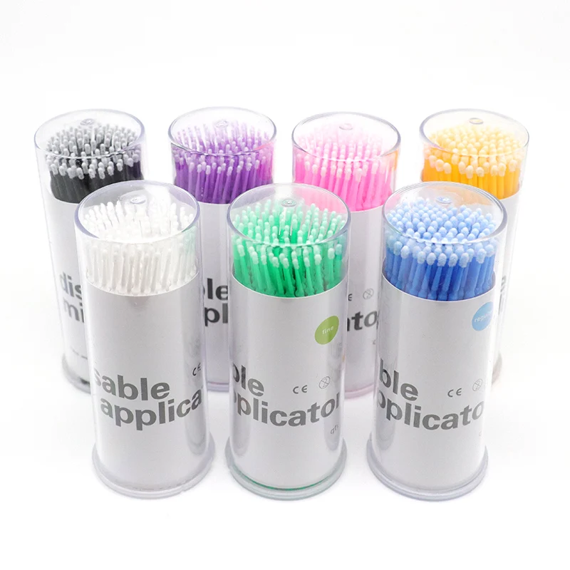 

100pcs Disposable Individual Applicators Micro Brushes In Tube Eyelash Mascara Wands Makeup Brushes Eyelash Extension Tools