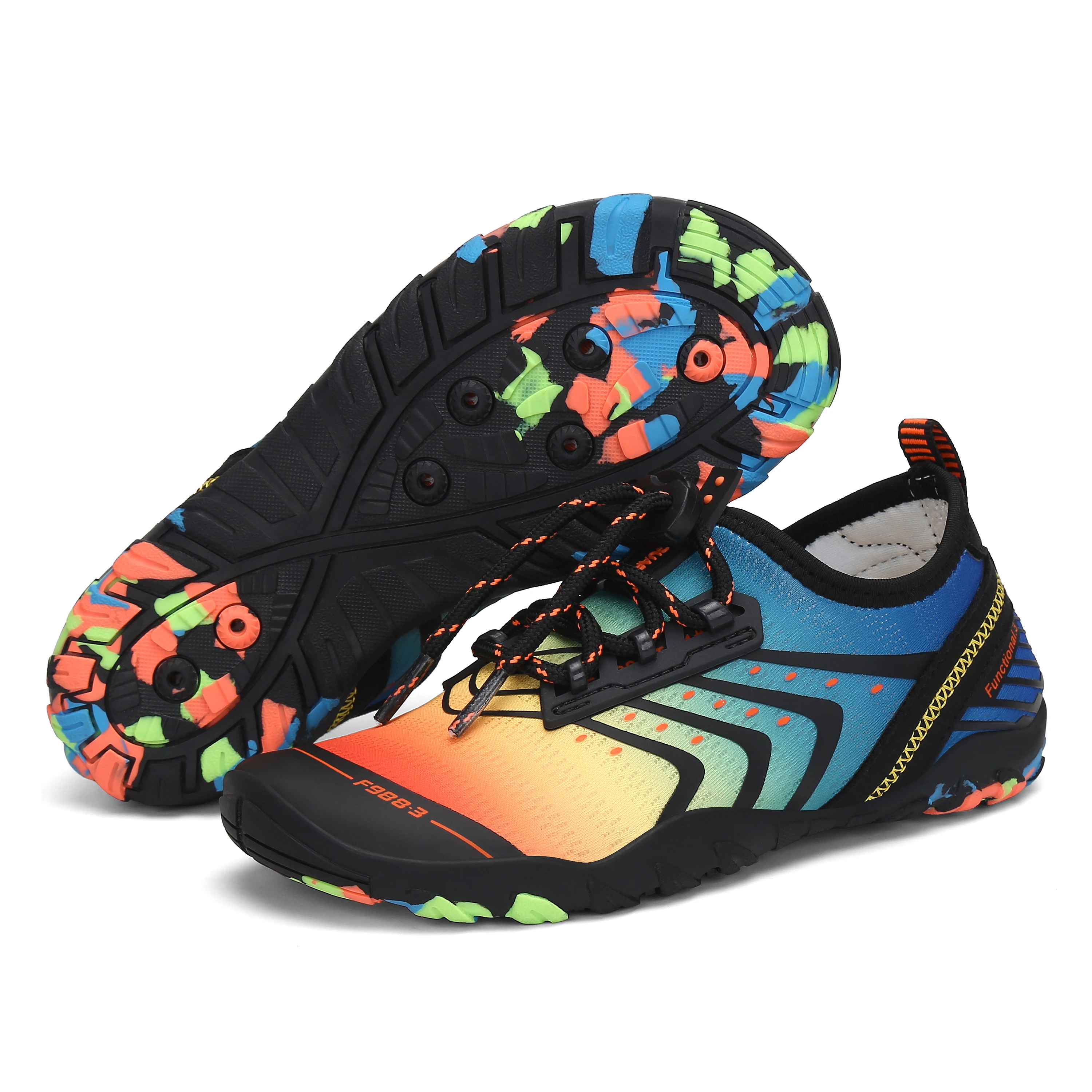 

Fly Knit and Rubber Children Barefoot Aqua Water Shoes for Multiple Scenarios Swimming Running