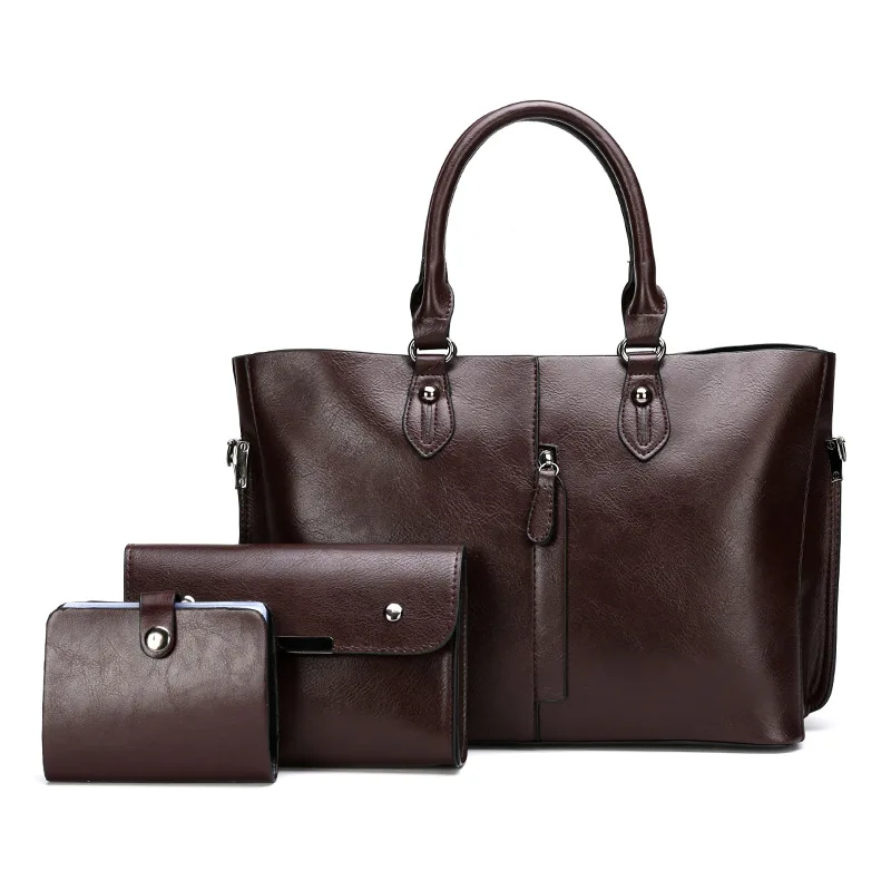 

Latest fashion ladies 3 PCS Handbag Set Pu Leather Feel Tote Luxury Handbags for Women, As photos or customizable