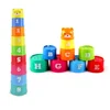 Colorful Stacking Cups Set for Baby With Numbers Letters