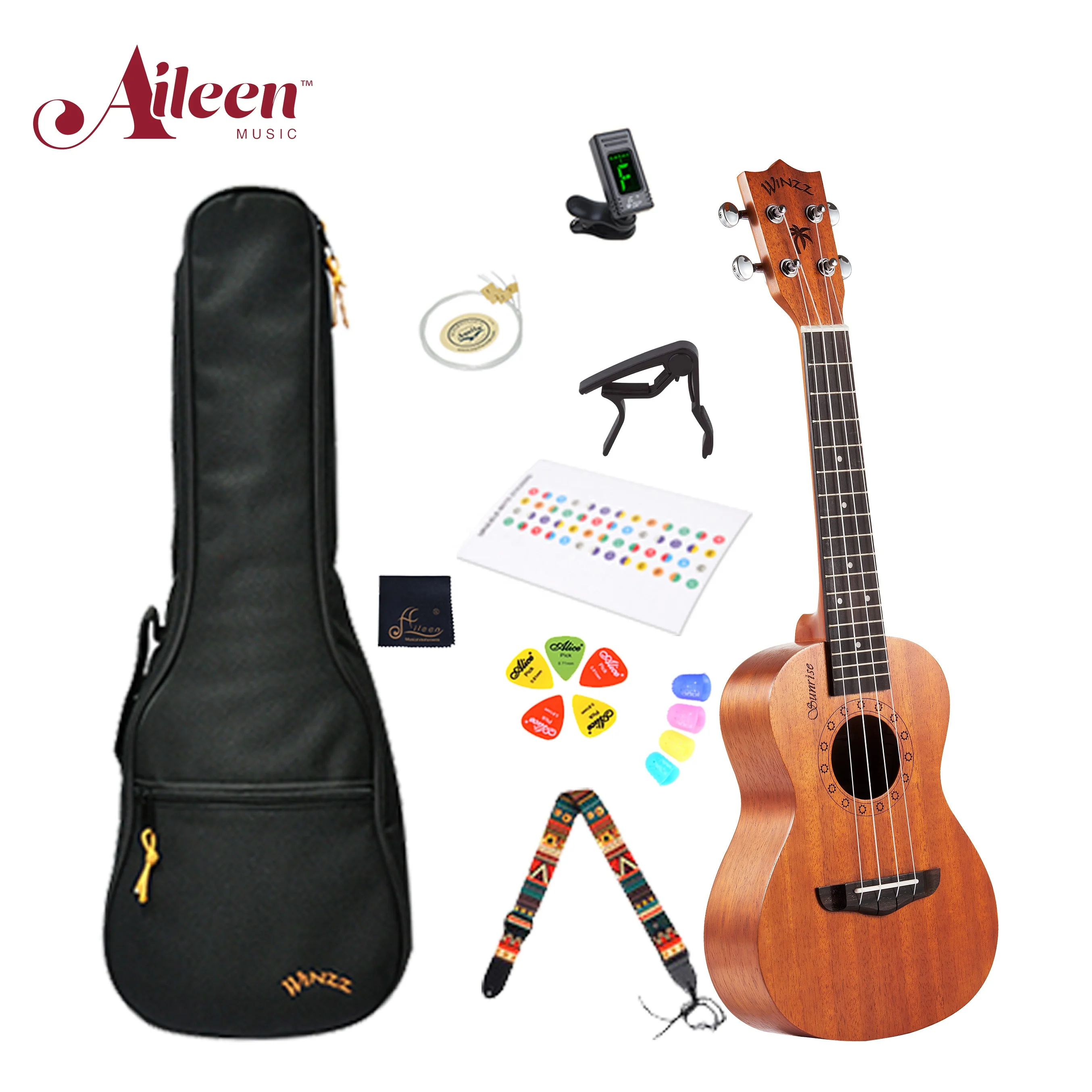 

WINZZ brand All mahogany Soprano Ukulele(AU07LH-21)