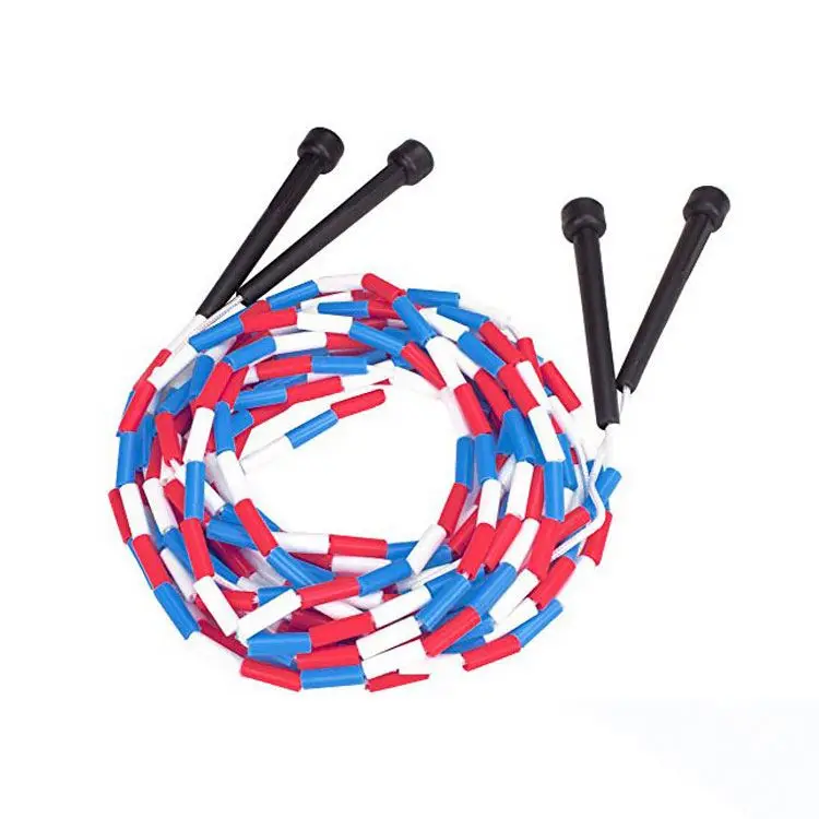 

OEM Custom Colorful Light Plastic Toys Skipping Segmented Nylon Beaded Jump Rope From China, Red/yellow/blue/green/black/pink/gray/orange or customized
